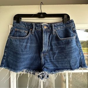 dark blue jean shorts